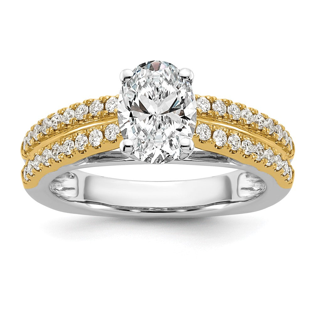High-Quality 14K Two-Tone Diamond Semi-Mount Engagement Ring | Stylish Design