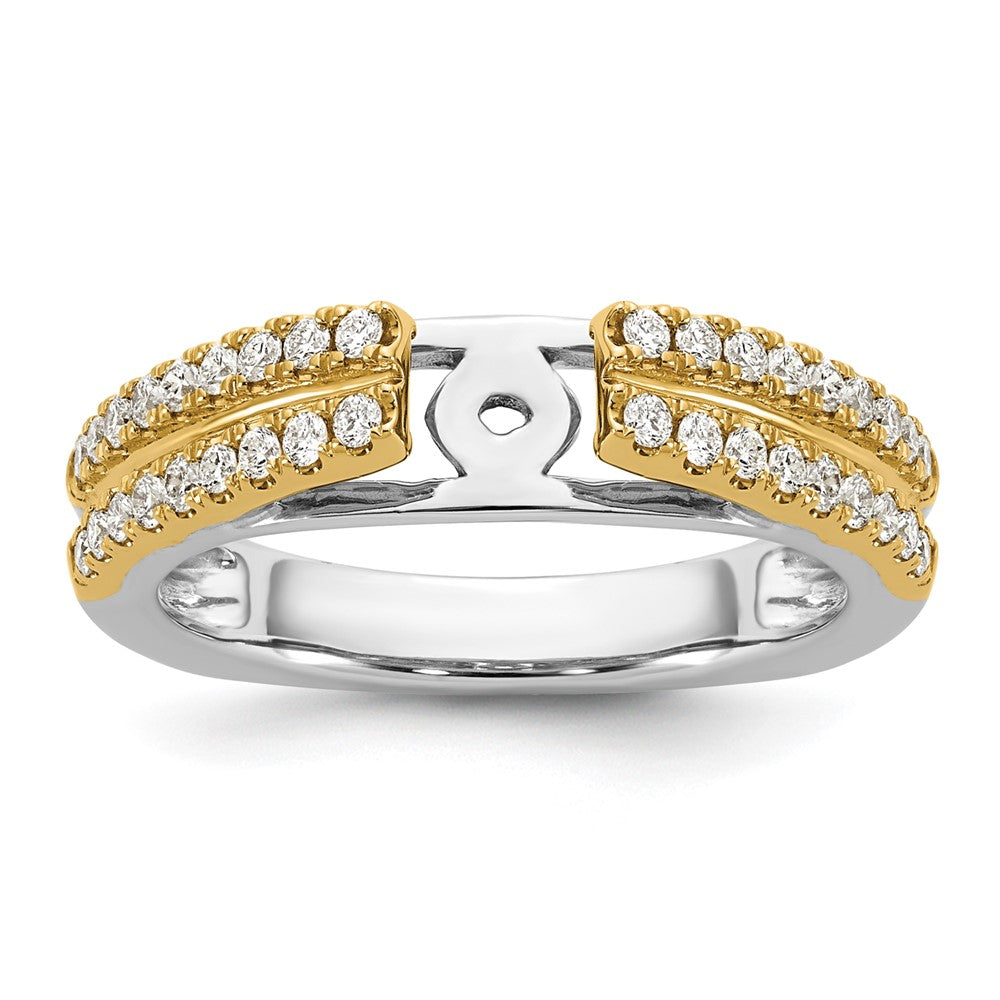 High-Quality 14K Two-Tone Diamond Semi-Mount Engagement Ring | Stylish Design