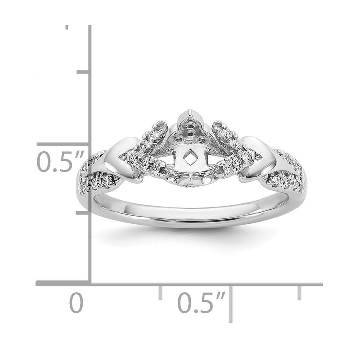 Exclusive 14K White Gold Diamond Semi-Mount Engagement Ring - Stylish & Value!-7