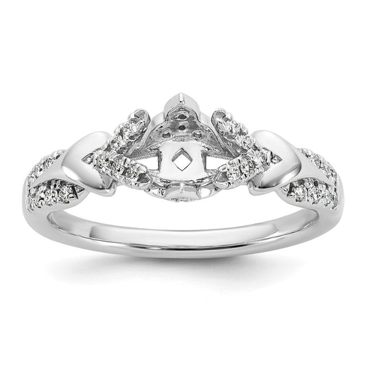 Exclusive 14K White Gold Diamond Semi-Mount Engagement Ring - Stylish & Value!