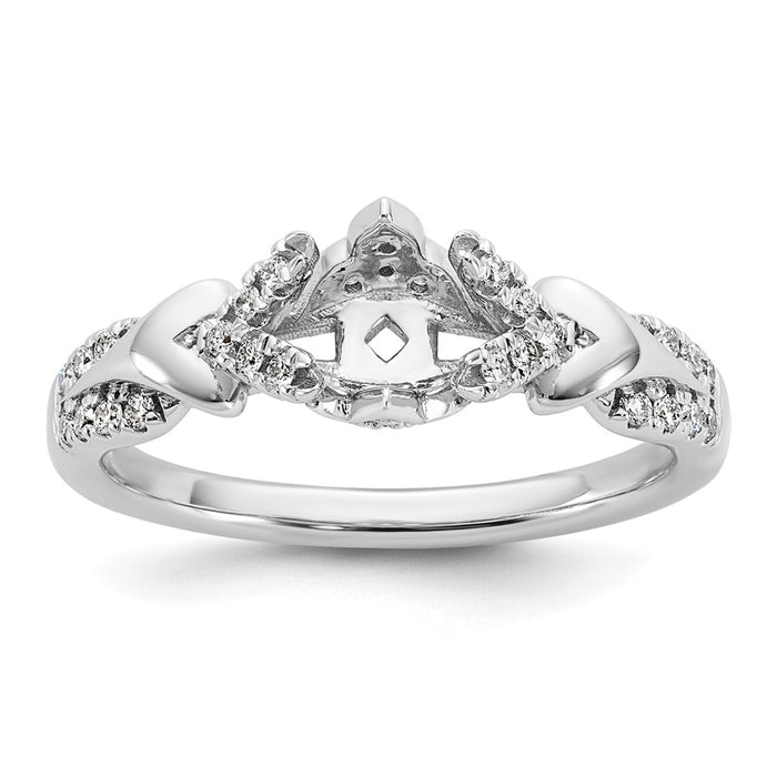 Exclusive 14K White Gold Diamond Semi-Mount Engagement Ring - Stylish & Value!-1