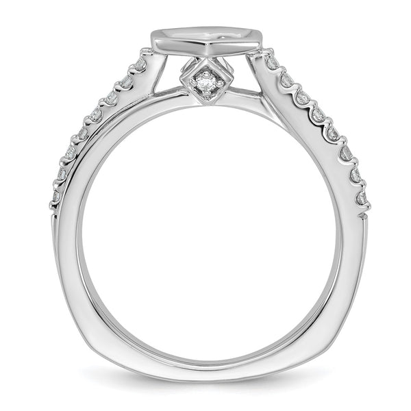 14K White Gold Hexagon Semi-Mount Engagement Ring