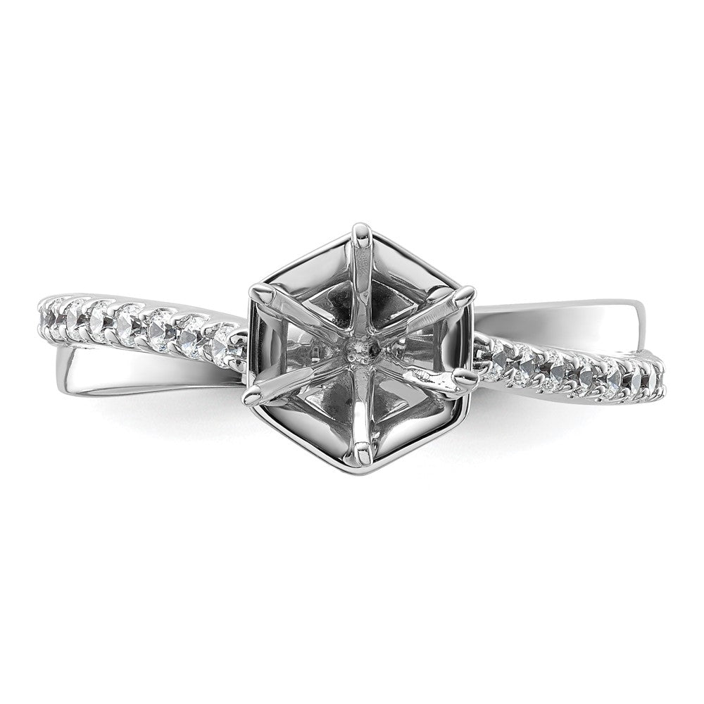 Buy Exclusive 14K White Gold Hexagon Semi-Mount Engagement Ring - Stylish!