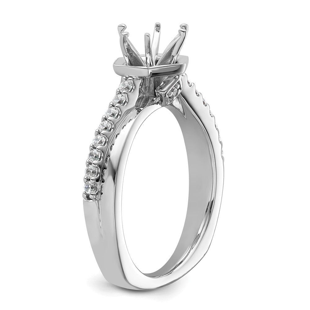 Buy Exclusive 14K White Gold Hexagon Semi-Mount Engagement Ring - Stylish!