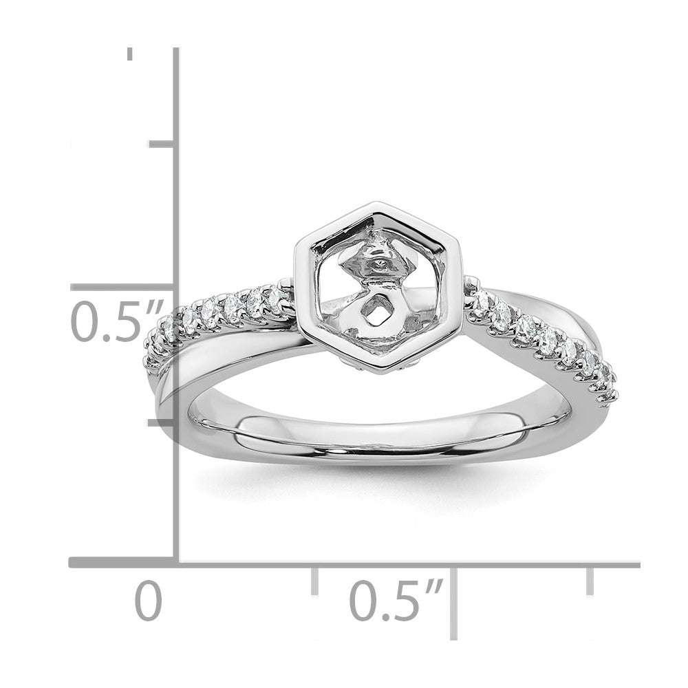 Buy Exclusive 14K White Gold Hexagon Semi-Mount Engagement Ring - Stylish!