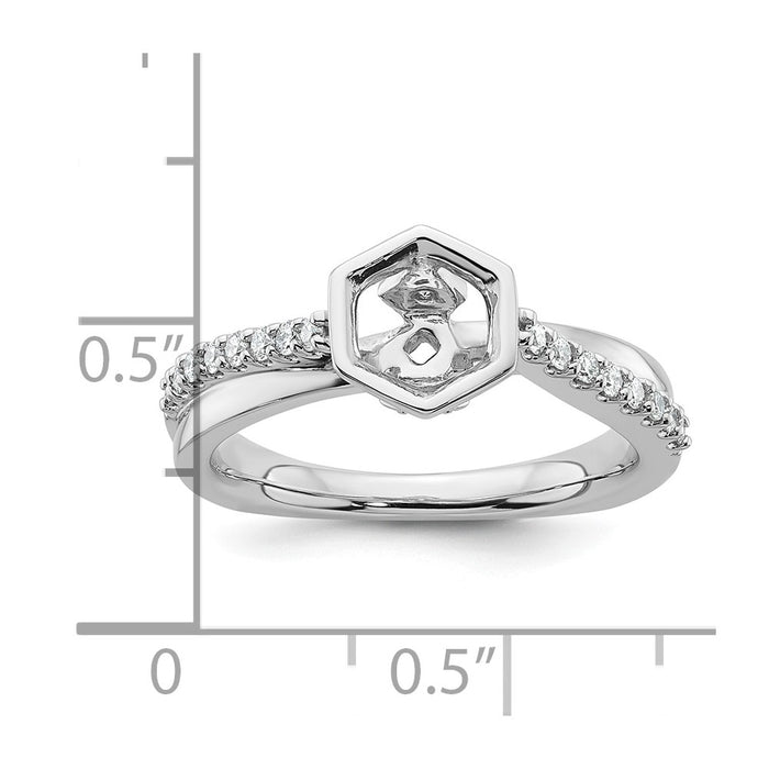 Buy Exclusive 14K White Gold Hexagon Semi-Mount Engagement Ring - Stylish!-7