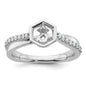 Buy Exclusive 14K White Gold Hexagon Semi-Mount Engagement Ring - Stylish!-1