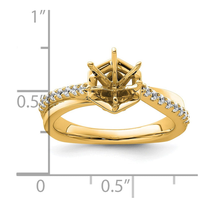 High-Quality 14K Gold Hexagon Engagement Ring | Stylish Diamond Peg Setting-7