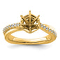 High-Quality 14K Gold Hexagon Engagement Ring | Stylish Diamond Peg Setting-1