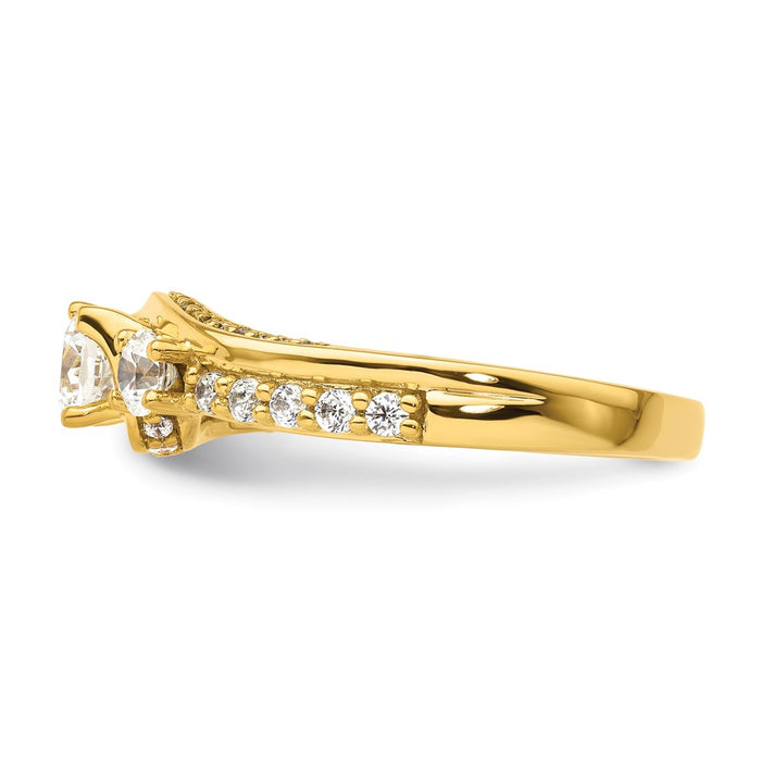 Buy 14K Gold Three Stone Diamond Semi-Mount Ring - Stylish & Affordable!-3