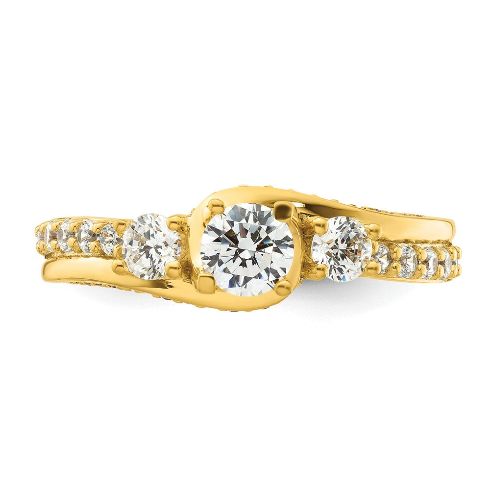 Buy 14K Gold Three Stone Diamond Semi-Mount Ring - Stylish & Affordable!