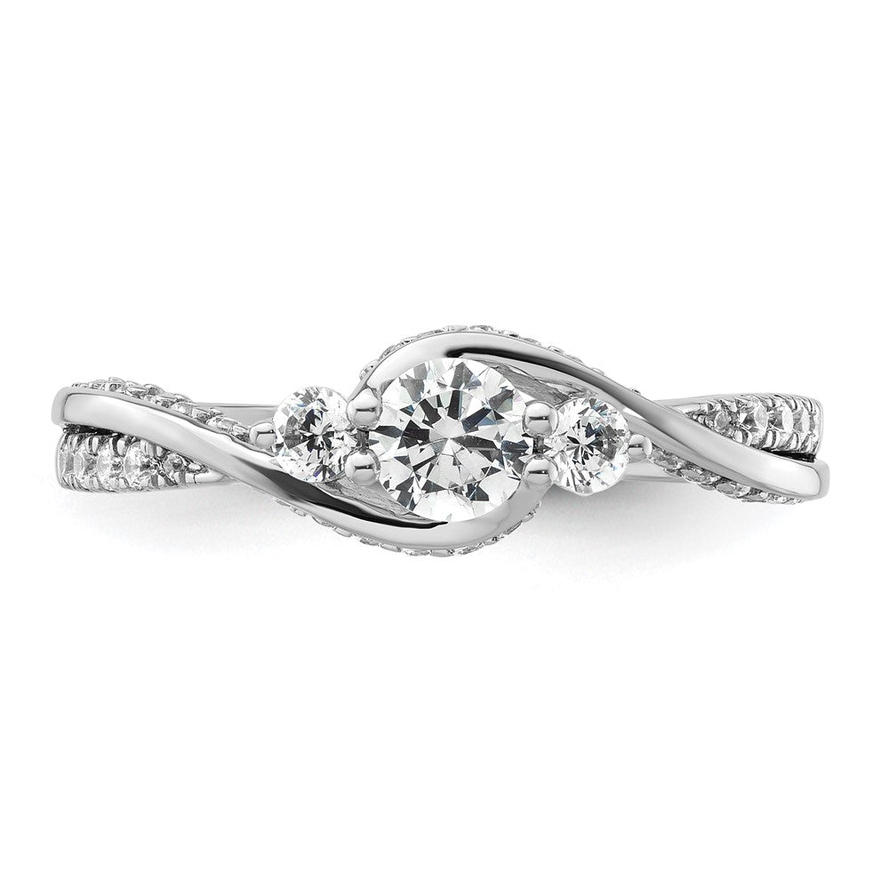 Buy Exclusive 14K White Gold Three-Stone Diamond Semi-Mount Ring - Stylish Design!