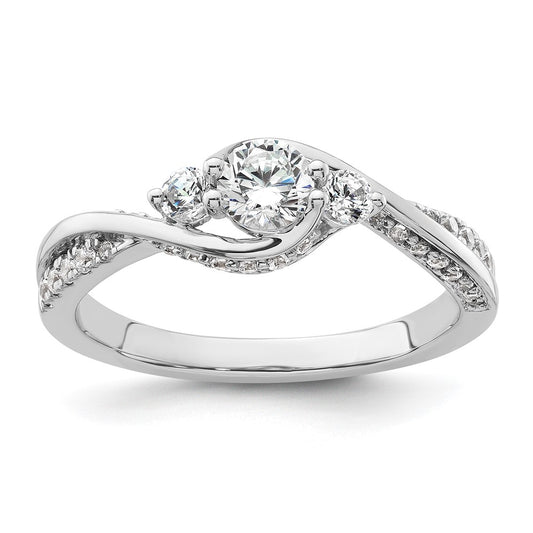 Buy Exclusive 14K White Gold Three-Stone Diamond Semi-Mount Ring - Stylish Design!