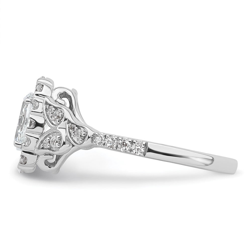 Buy 14K White Gold Vintage Oval Halo Diamond Setting - Stylish & Affordable!