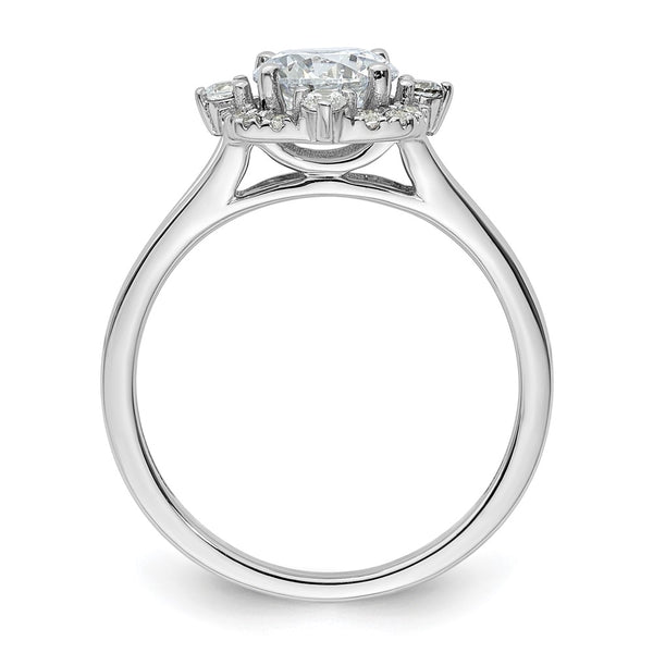 14K White Gold Halo Diamond Semi-Mount Ring Setting - 1.5g