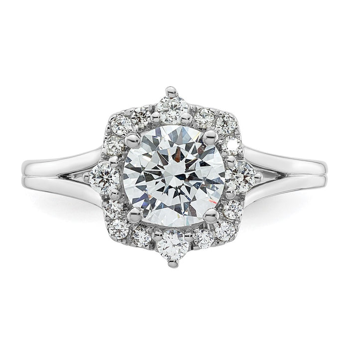 Buy Stylish 14K White Gold Halo Diamond Semi-Mount Ring Setting - 1.5g-4