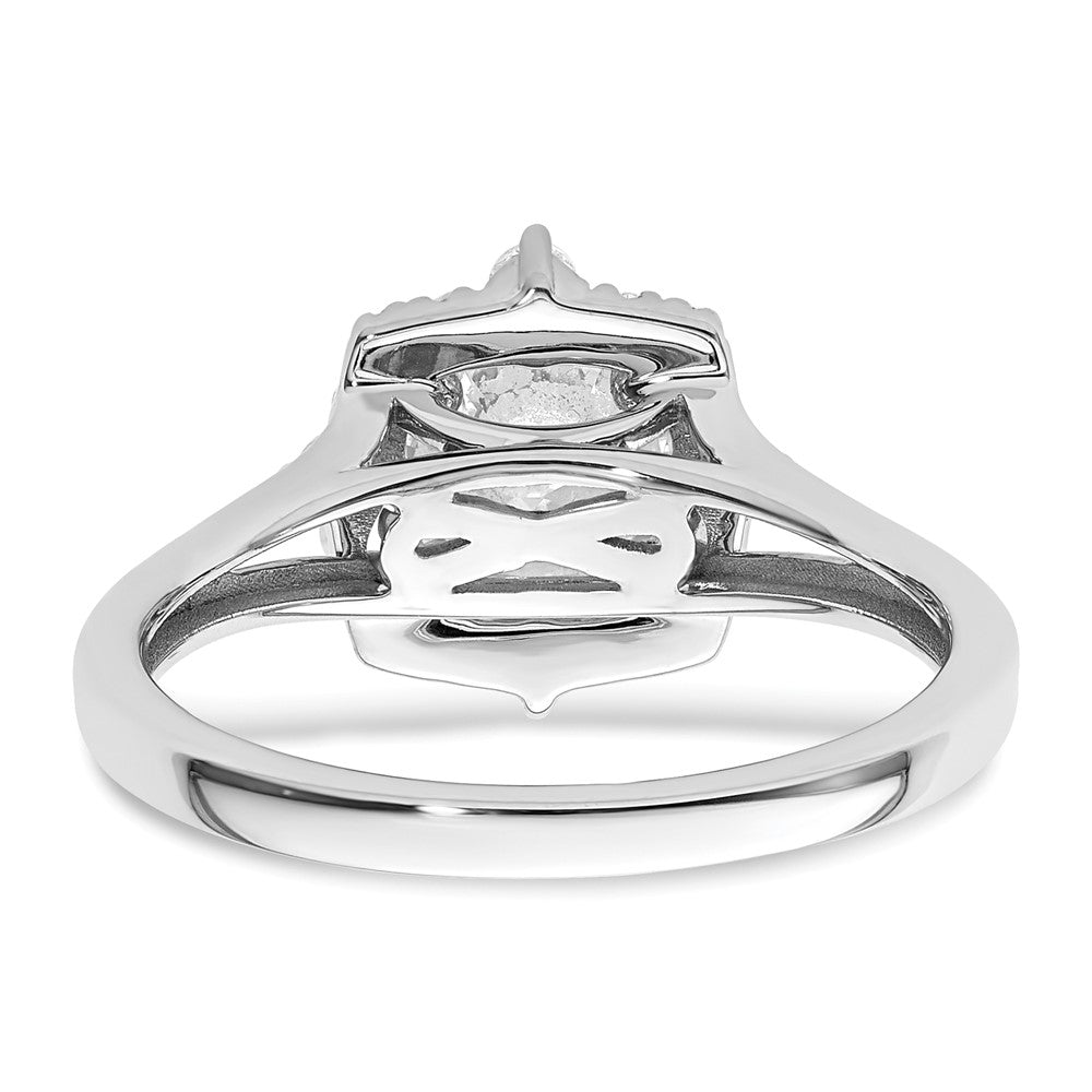 Buy Stylish 14K White Gold Halo Diamond Semi-Mount Ring Setting - 1.5g