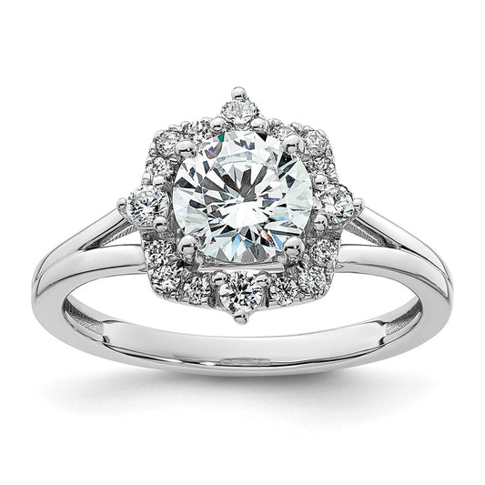 Buy Stylish 14K White Gold Halo Diamond Semi-Mount Ring Setting - 1.5g