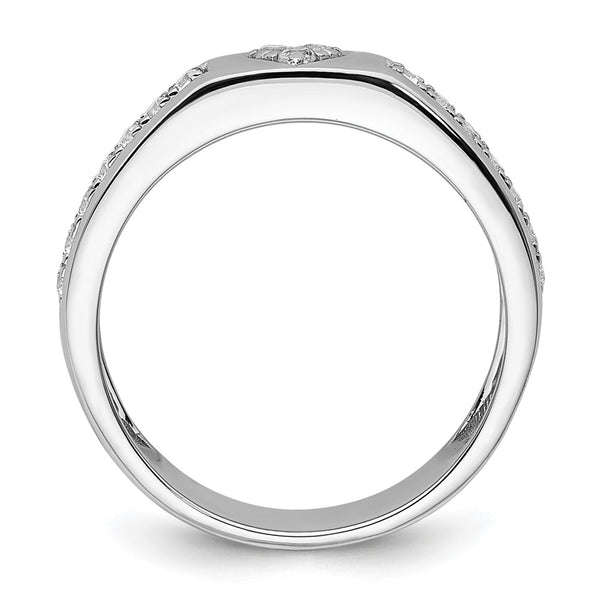 14K White Gold Women's Heart-Shaped Diamond Wedding Band