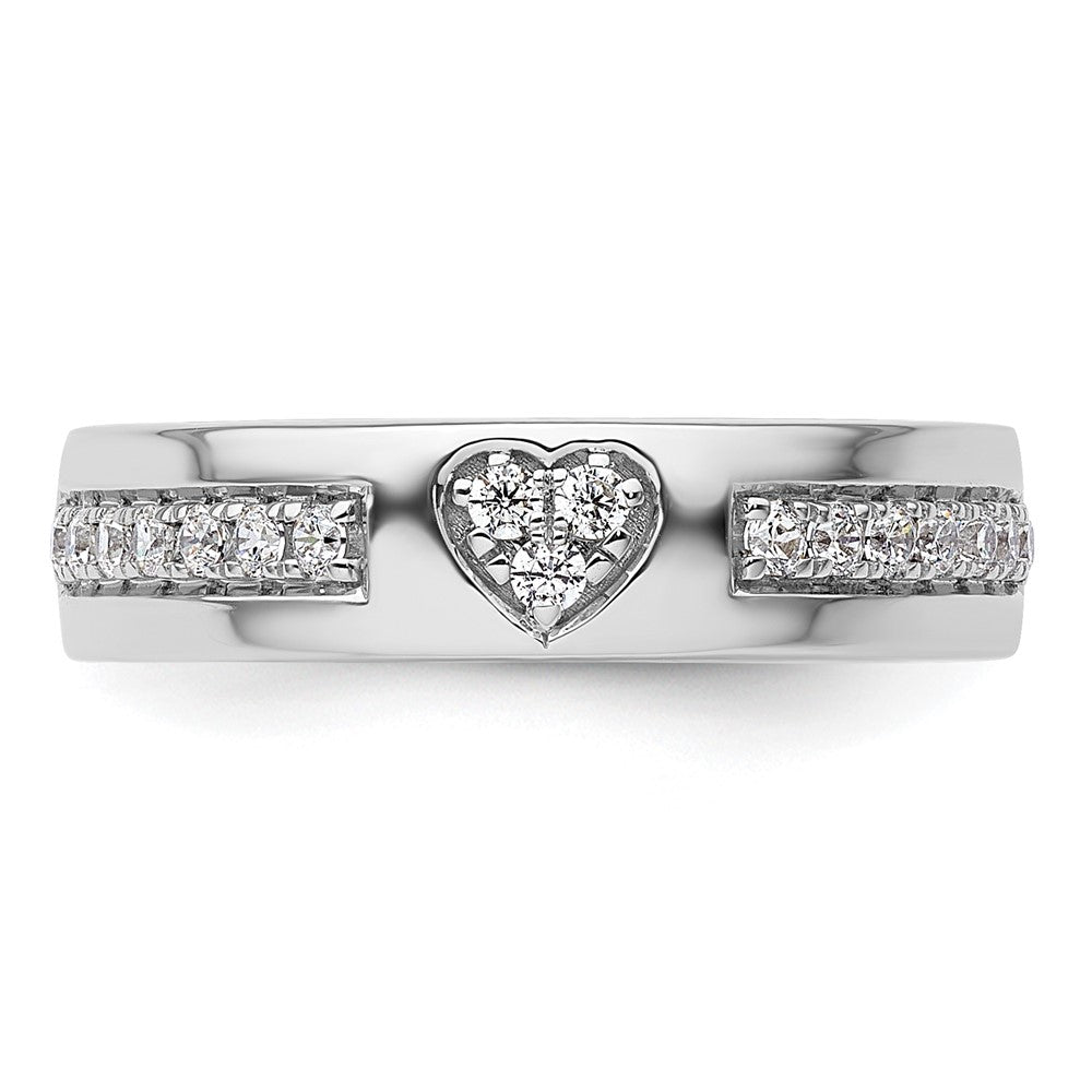High-Quality 14K White Gold Women's Heart-Shaped Diamond Wedding Band - Stylish Value
