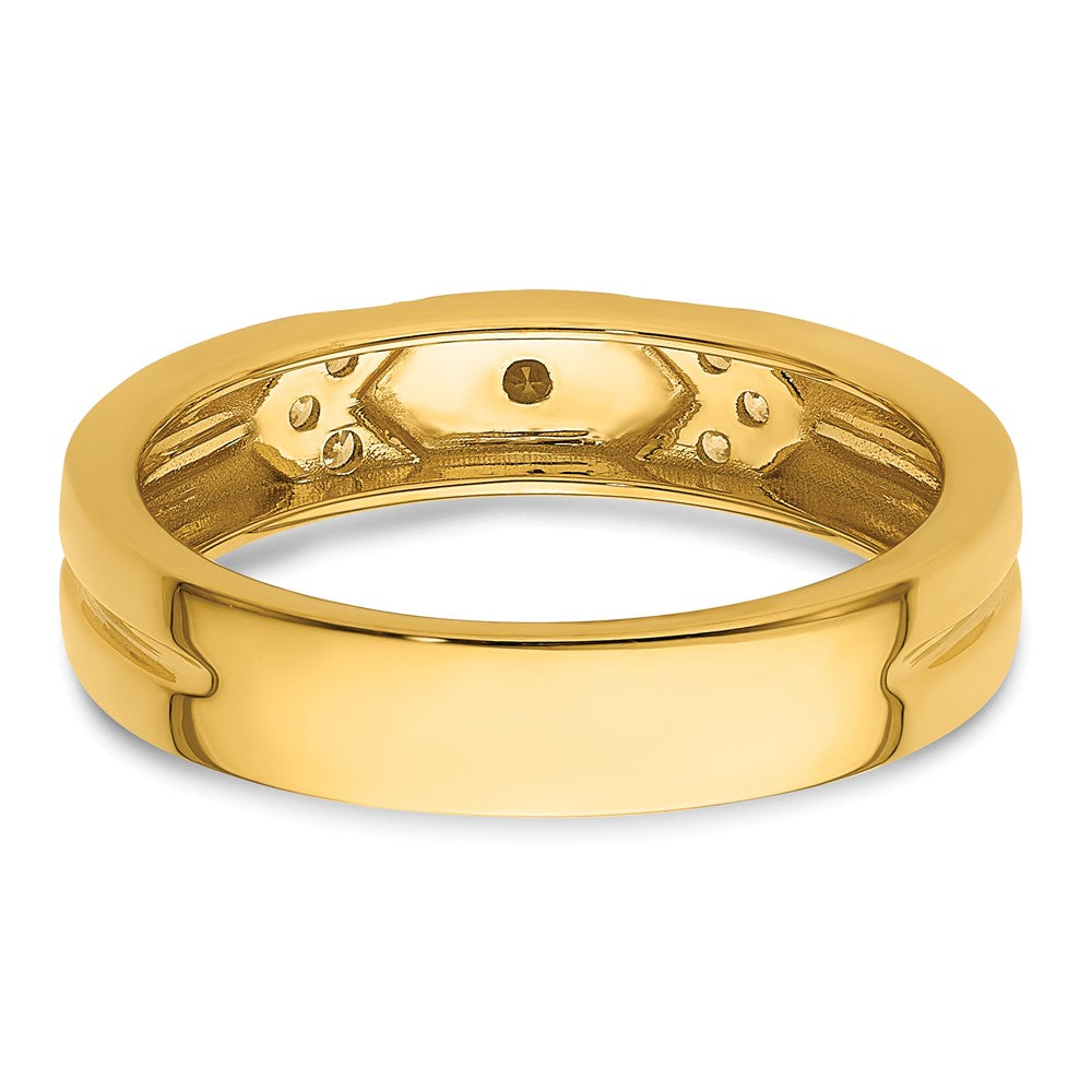 Buy 14K Gold Hexagon Diamond Men's Wedding Band - Stylish Luxury Design