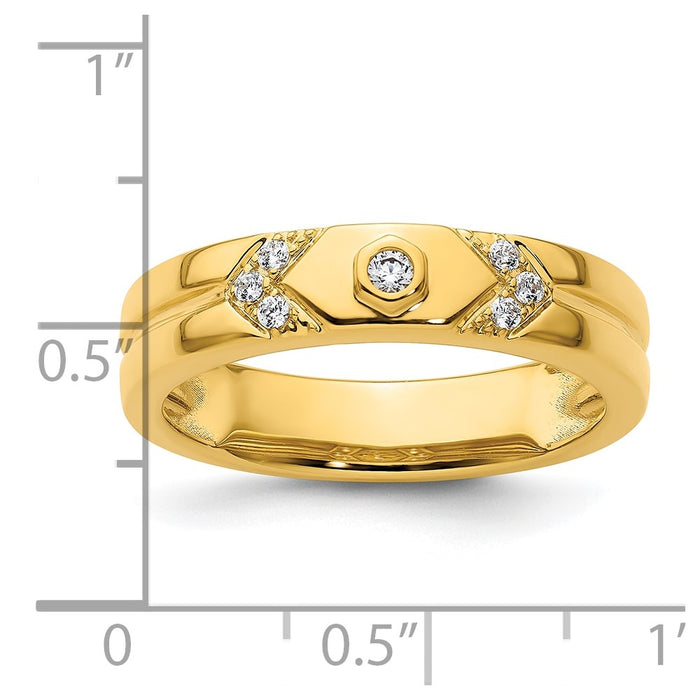 Buy 14K Gold Hexagon Diamond Men's Wedding Band - Stylish Luxury Design-7