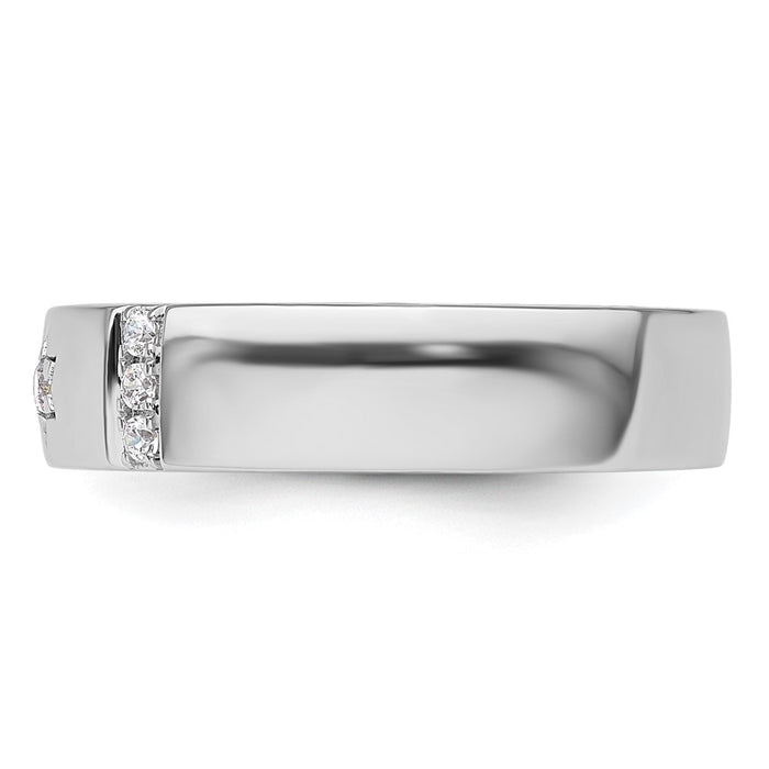 High-Quality 14K White Gold Women's Diamond-Studded Star of David Band - Stylish!-3