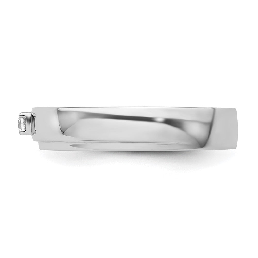Exclusive Men's 14K White Gold Wedding Band with Diamonds - Stylish Value