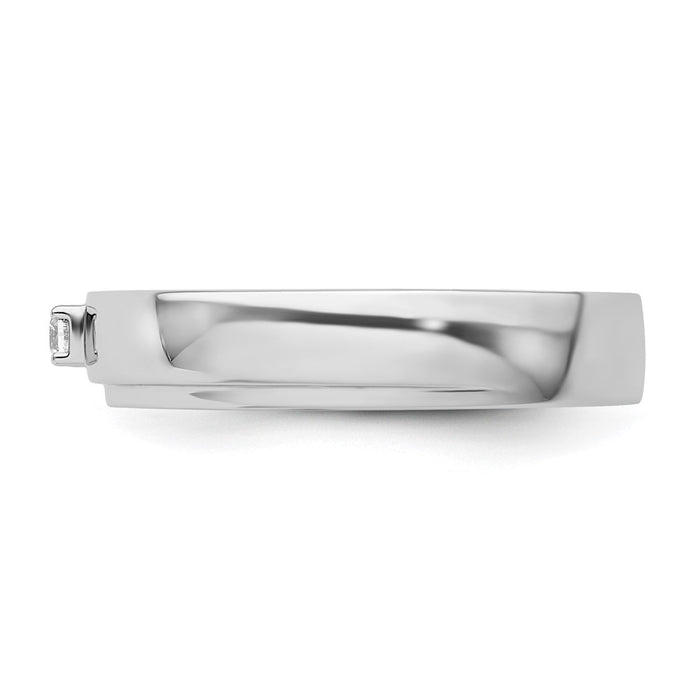 Exclusive Men's 14K White Gold Wedding Band with Diamonds - Stylish Value-3