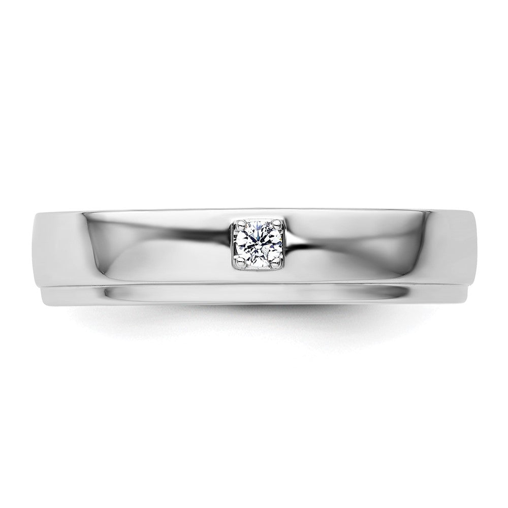 Exclusive Men's 14K White Gold Wedding Band with Diamonds - Stylish Value