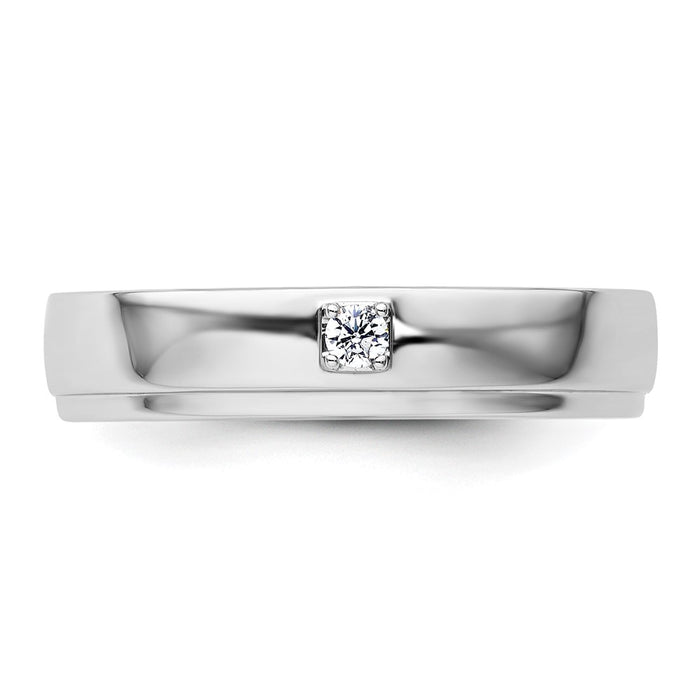 Exclusive Men's 14K White Gold Wedding Band with Diamonds - Stylish Value-4