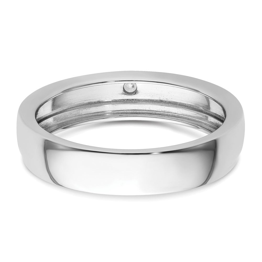 Exclusive Men's 14K White Gold Wedding Band with Diamonds - Stylish Value