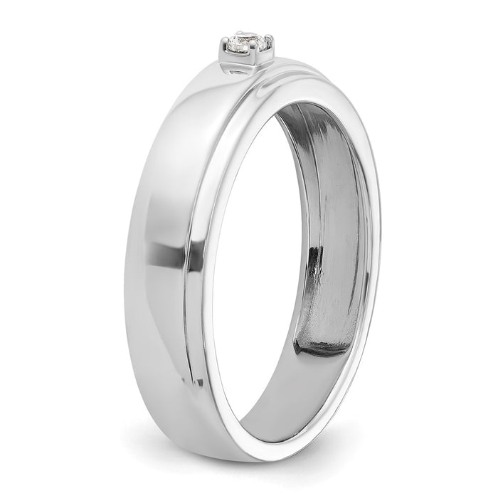 Exclusive Men's 14K White Gold Wedding Band with Diamonds - Stylish Value-6