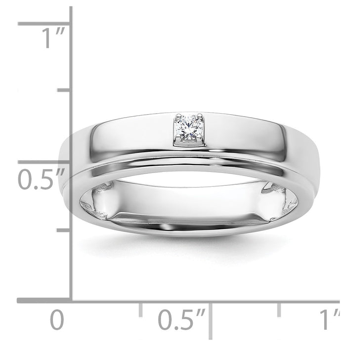 Exclusive Men's 14K White Gold Wedding Band with Diamonds - Stylish Value-7