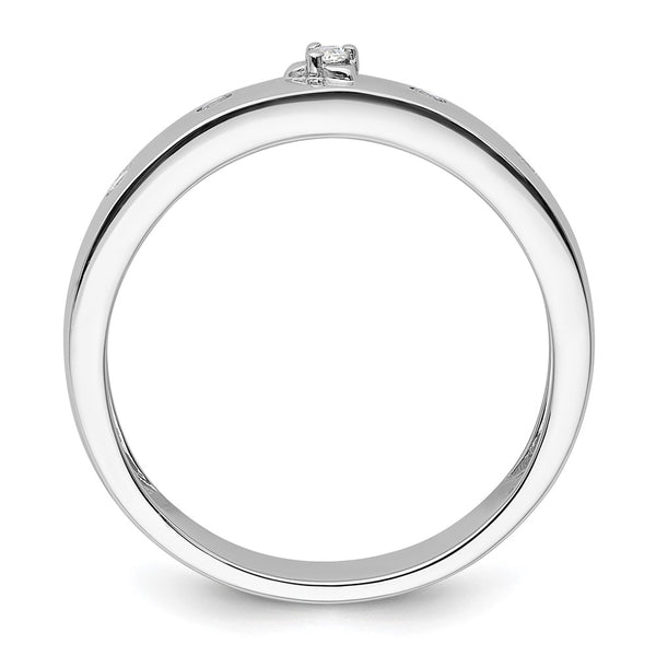 Men's Complete Wedding Band - 14K White Gold Diamonds