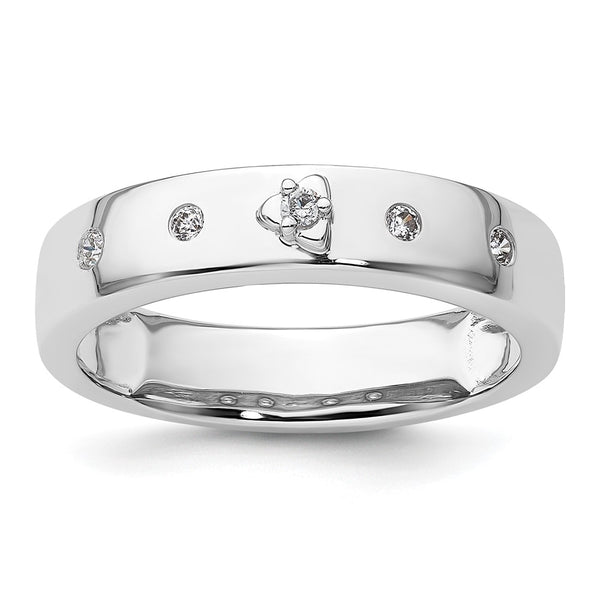 Men's Complete Wedding Band - 14K White Gold Diamonds