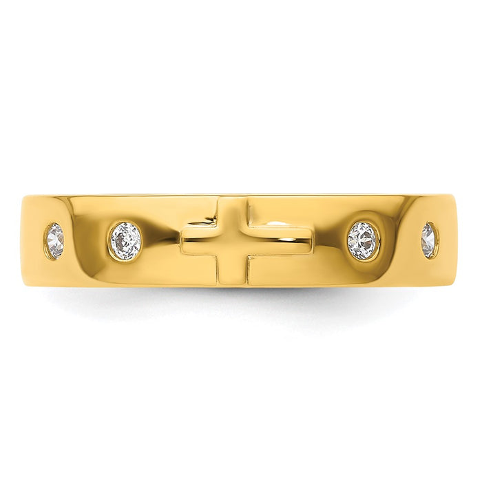 Buy Stylish 14K Diamond-Studded Men's Wedding Band - Exclusive Cross Design-4