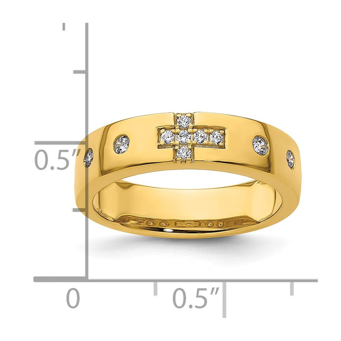 High-Quality 14K Gold Diamond-Studded Women's Wedding Band - Stylish Cross Design-7
