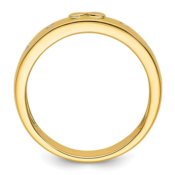 14K Gold Men's Wedding Band with Diamonds - Infinity