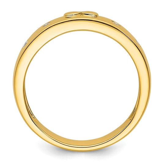 High-Quality 14K Gold Men's Wedding Band with Diamonds | Stylish Infinity Design