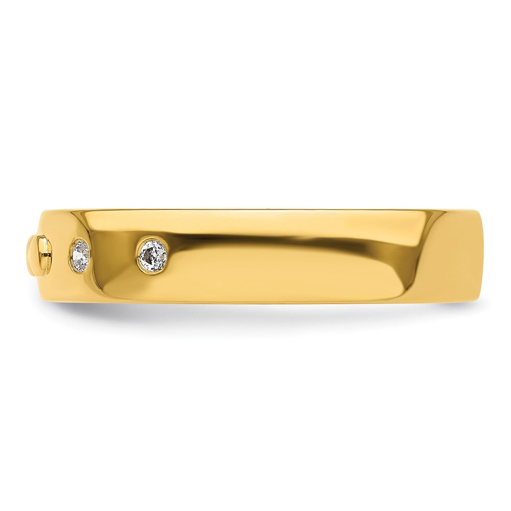 High-Quality 14K Gold Men's Wedding Band with Diamonds | Stylish Infinity Design