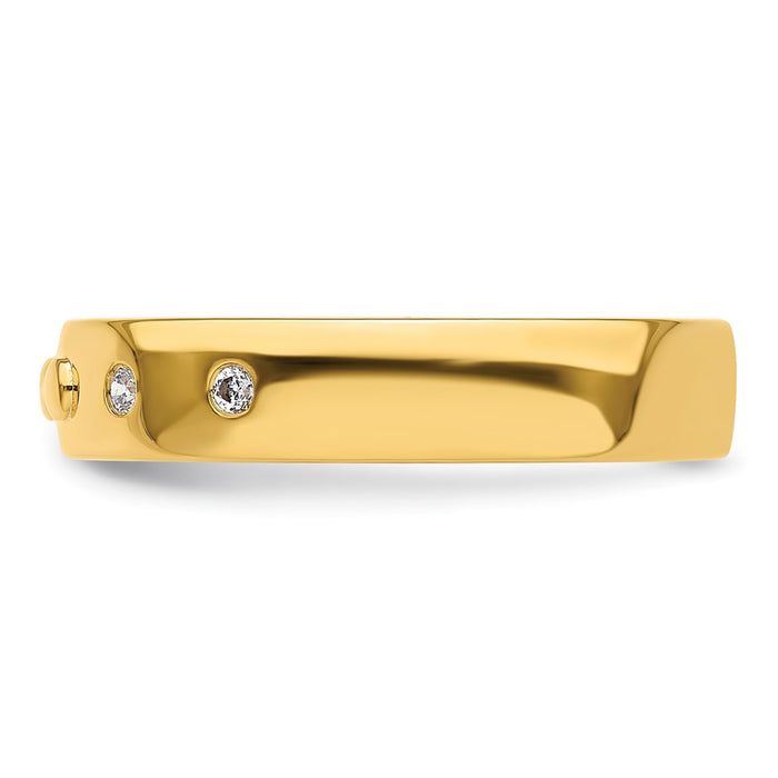 High-Quality 14K Gold Men's Wedding Band with Diamonds | Stylish Infinity Design-3