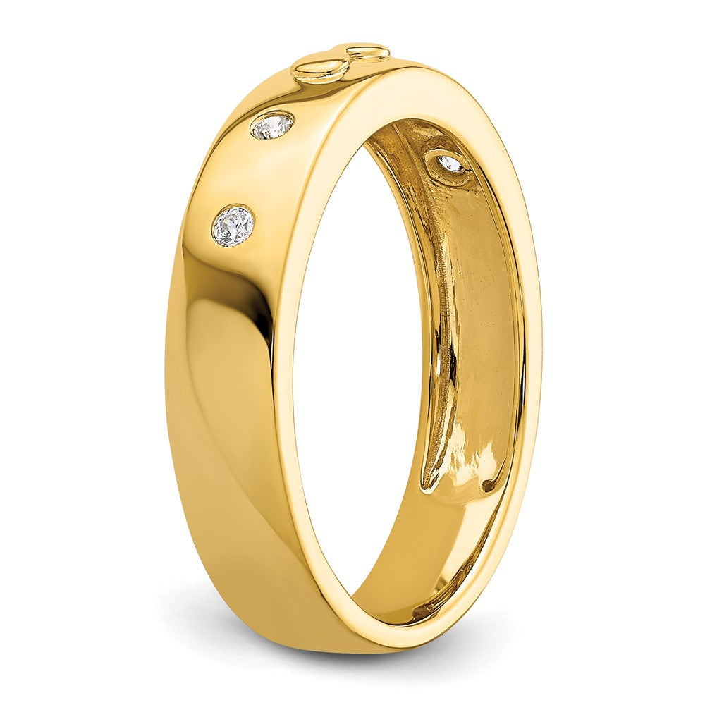 High-Quality 14K Gold Men's Wedding Band with Diamonds | Stylish Infinity Design