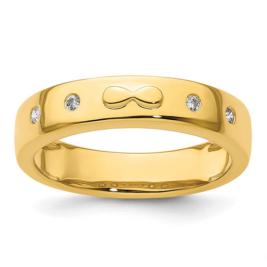 High-Quality 14K Gold Men's Wedding Band with Diamonds | Stylish Infinity Design