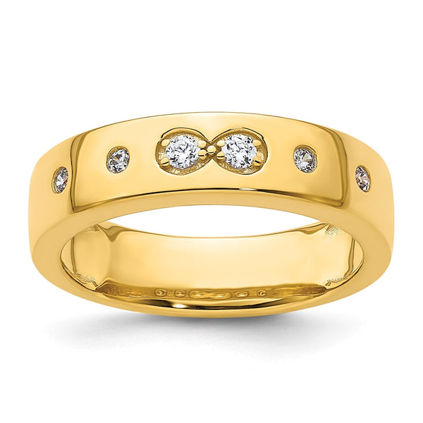 14K Gold Infinity Diamond Women's Wedding Band