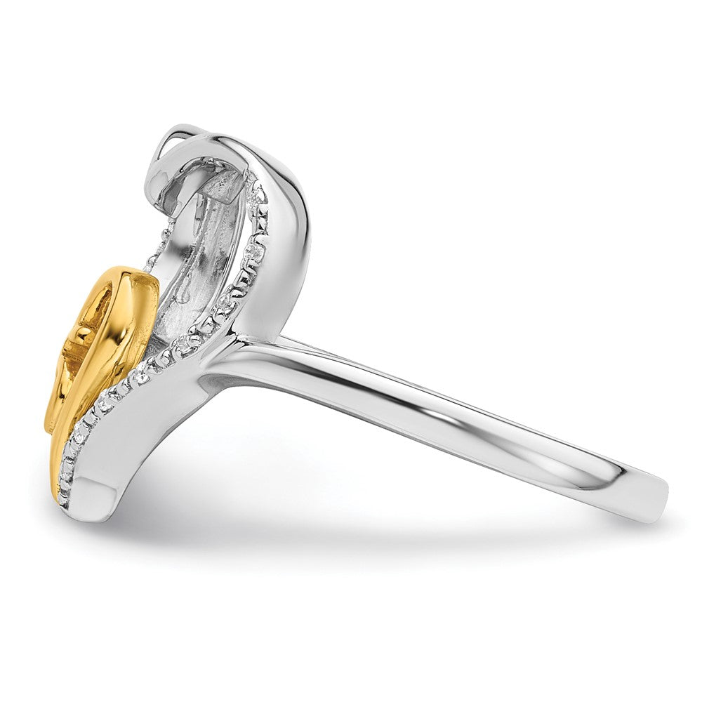 Shop Exclusive 14K Two-Tone Polished Diamond Heart Ring - Stylish Quinceaera Gift