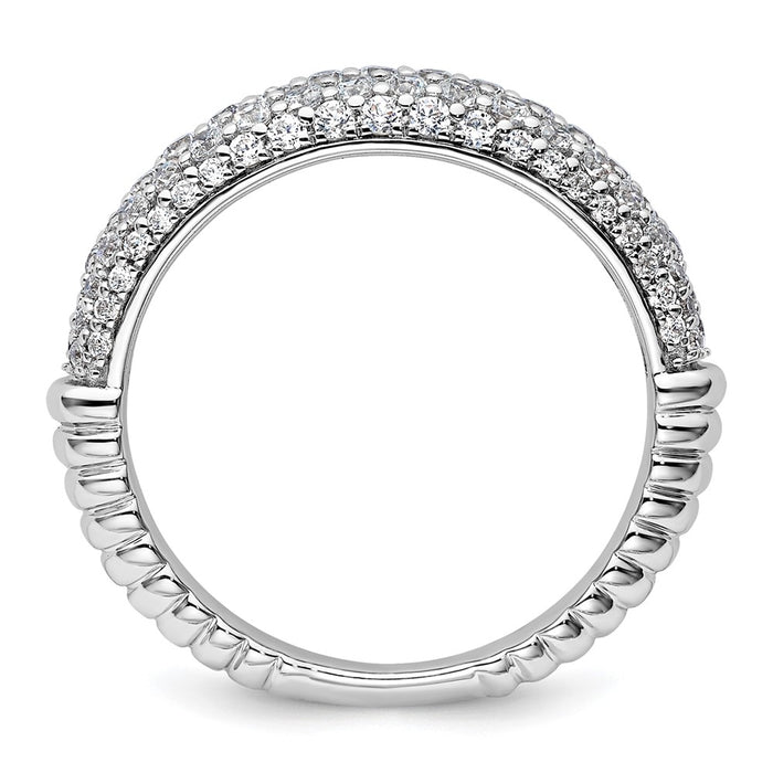 Exclusive 14K White Gold Lab-Created Diamond Band - Stylish Value, VS/SI+ G Color-2