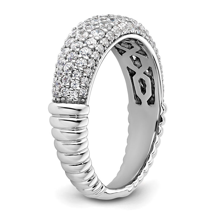 Exclusive 14K White Gold Lab-Created Diamond Band - Stylish Value, VS/SI+ G Color-6
