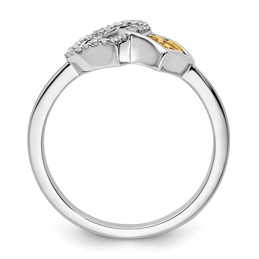 Buy Stylish 14K Two-Tone Double Heart Diamond Quinceaera Ring - 1.0ct