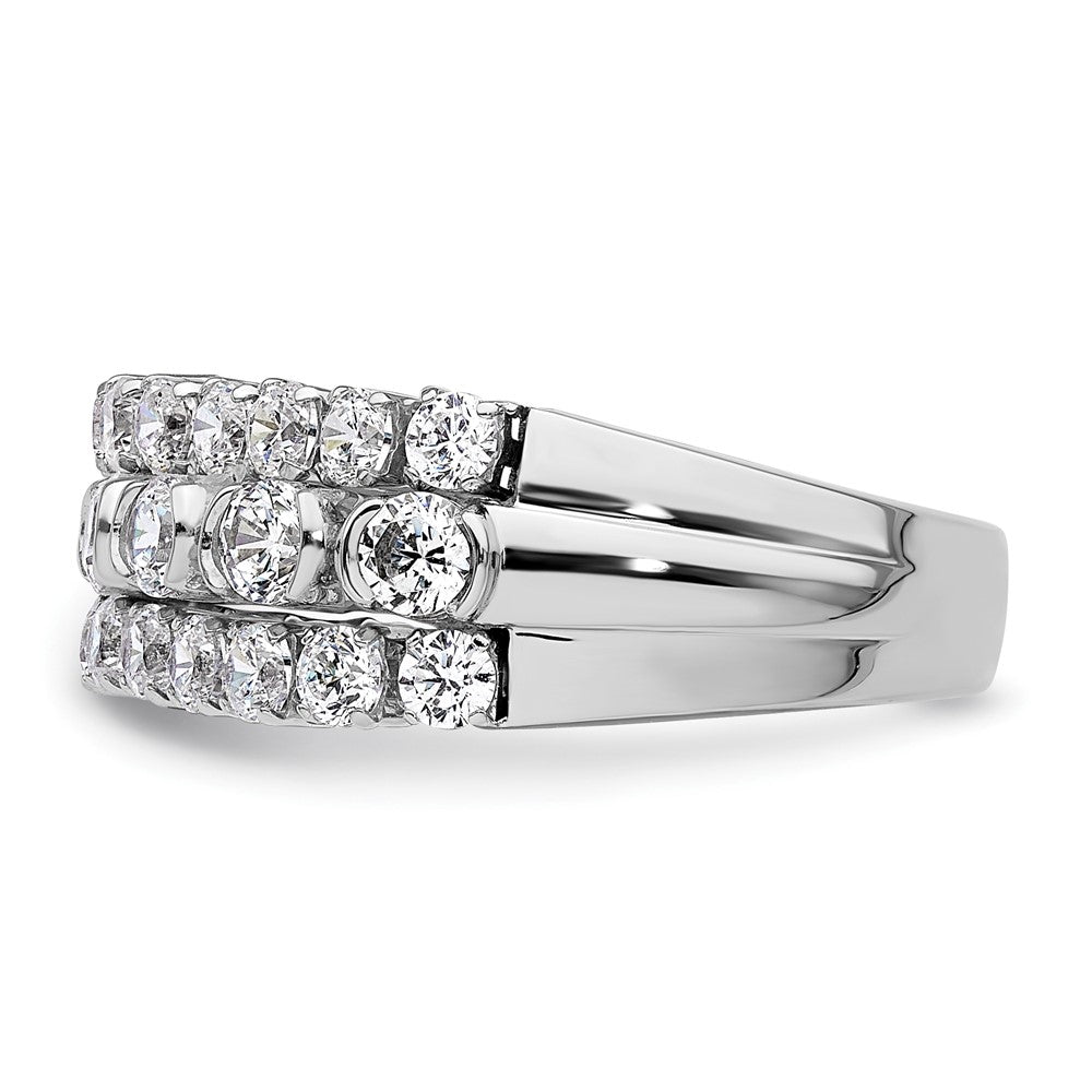 Buy 14K White Gold Moveable Triple Band with Lab-Grown Diamonds, Stylish Design